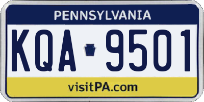 PA license plate KQA9501