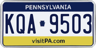 PA license plate KQA9503