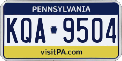 PA license plate KQA9504