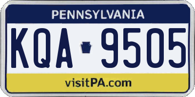 PA license plate KQA9505