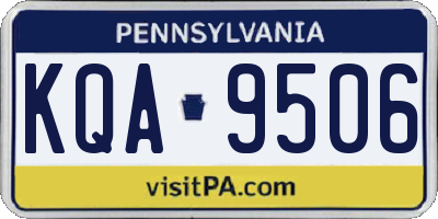 PA license plate KQA9506