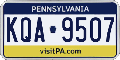 PA license plate KQA9507