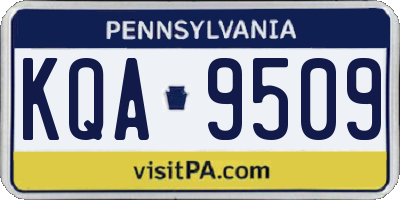 PA license plate KQA9509