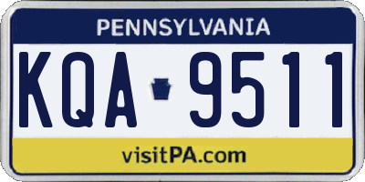 PA license plate KQA9511
