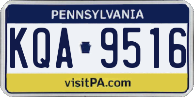 PA license plate KQA9516
