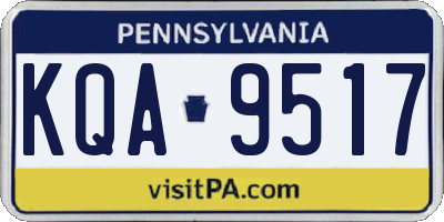 PA license plate KQA9517