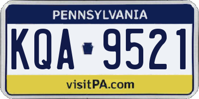 PA license plate KQA9521
