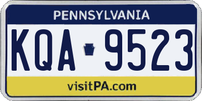 PA license plate KQA9523