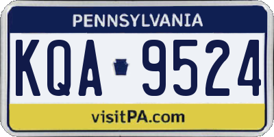 PA license plate KQA9524