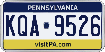 PA license plate KQA9526