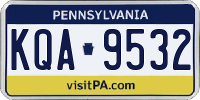 PA license plate KQA9532