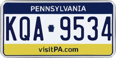 PA license plate KQA9534