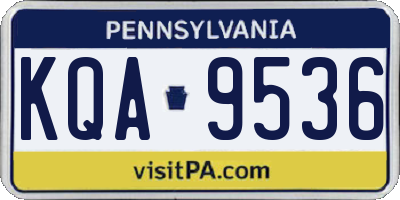 PA license plate KQA9536