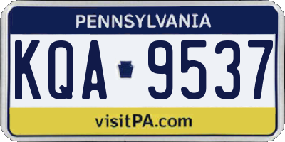 PA license plate KQA9537