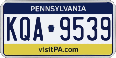 PA license plate KQA9539