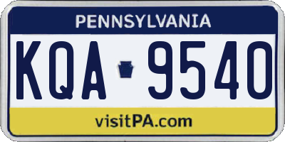PA license plate KQA9540