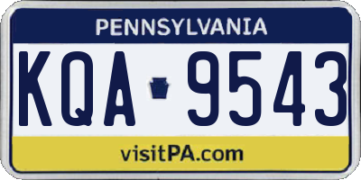 PA license plate KQA9543