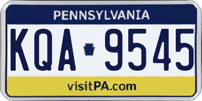 PA license plate KQA9545