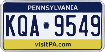 PA license plate KQA9549