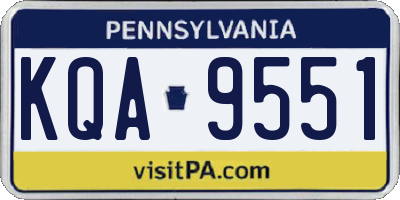 PA license plate KQA9551