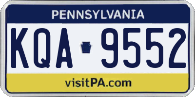 PA license plate KQA9552