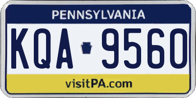 PA license plate KQA9560