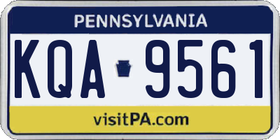 PA license plate KQA9561