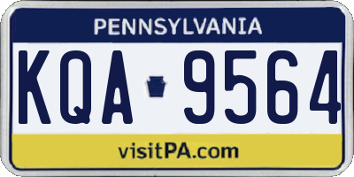 PA license plate KQA9564