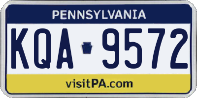 PA license plate KQA9572