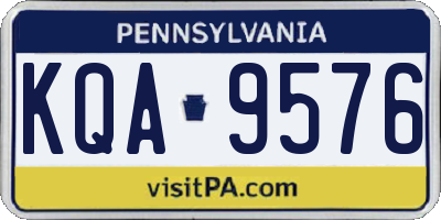 PA license plate KQA9576