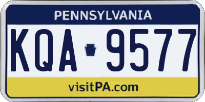 PA license plate KQA9577