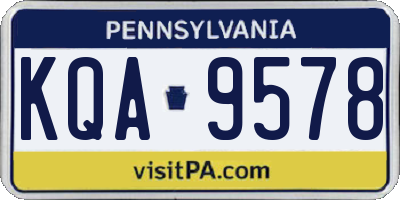 PA license plate KQA9578