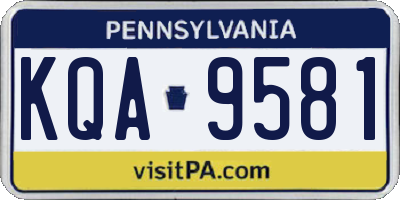 PA license plate KQA9581