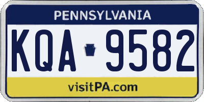 PA license plate KQA9582
