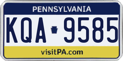 PA license plate KQA9585