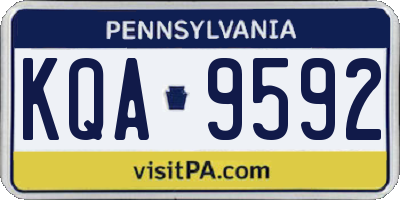 PA license plate KQA9592