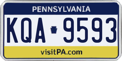 PA license plate KQA9593