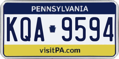 PA license plate KQA9594