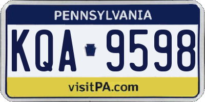 PA license plate KQA9598