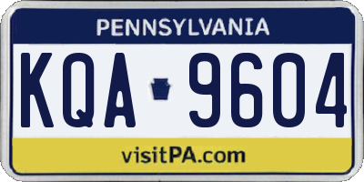 PA license plate KQA9604