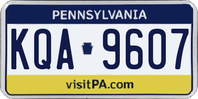 PA license plate KQA9607