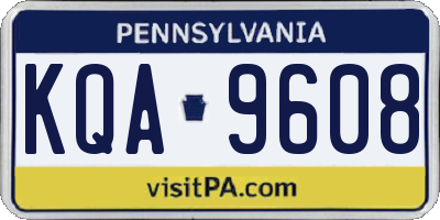 PA license plate KQA9608