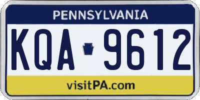 PA license plate KQA9612