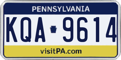 PA license plate KQA9614