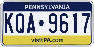 PA license plate KQA9617
