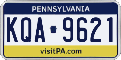 PA license plate KQA9621