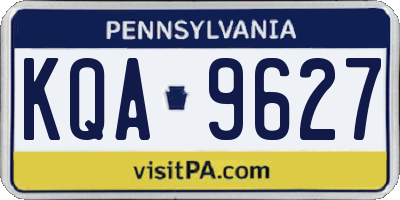PA license plate KQA9627