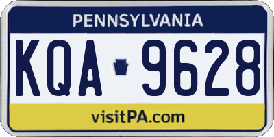PA license plate KQA9628