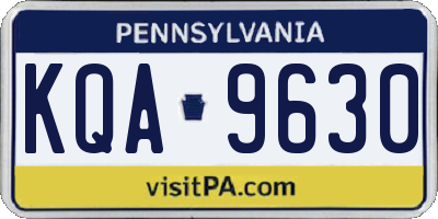 PA license plate KQA9630