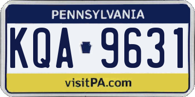 PA license plate KQA9631